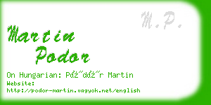 martin podor business card